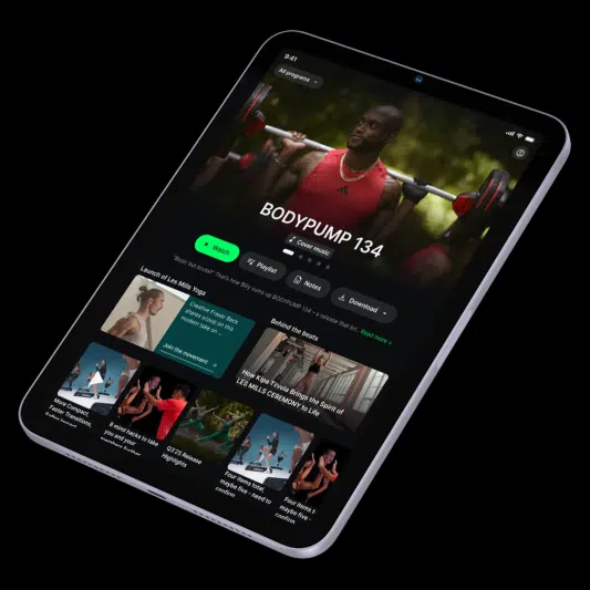 La nouvelle application Les Mills Instructor App sur tablette